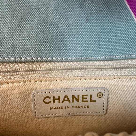 Chanel Eiffel Tower Flap Bag Vintage Paris Shoulder Purse CC Rare Quilted Canvas - Picture 9 of 16